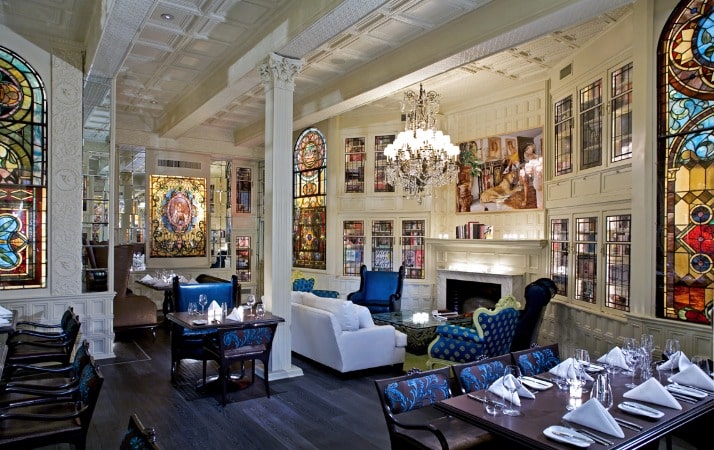 Photo of luxurious interior of  The Forge Restaurant co-founded by Alvin Malnik